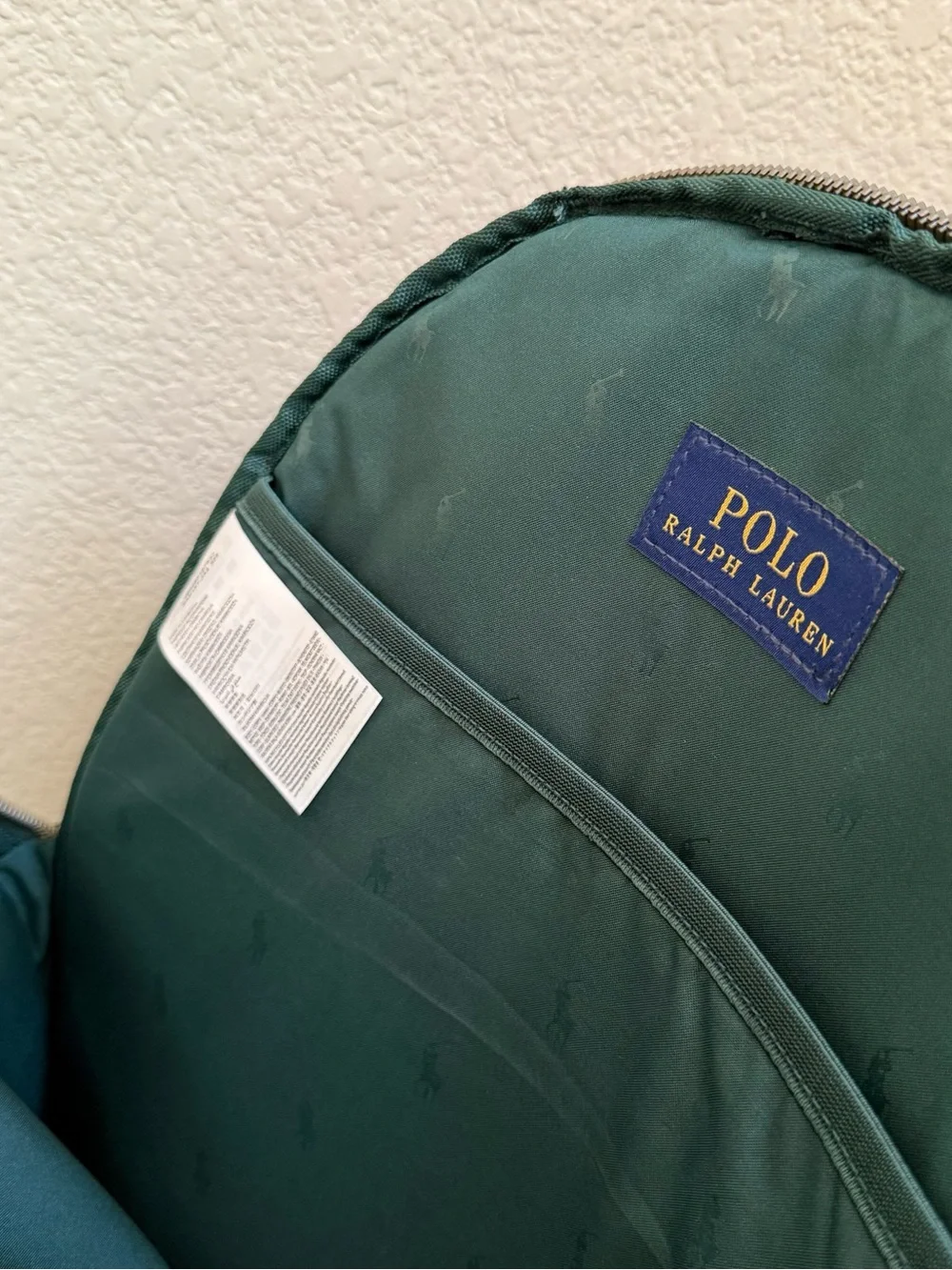 Polo by Ralph Lauren Dark Green Canvas Backpack with Embroidered Patches
